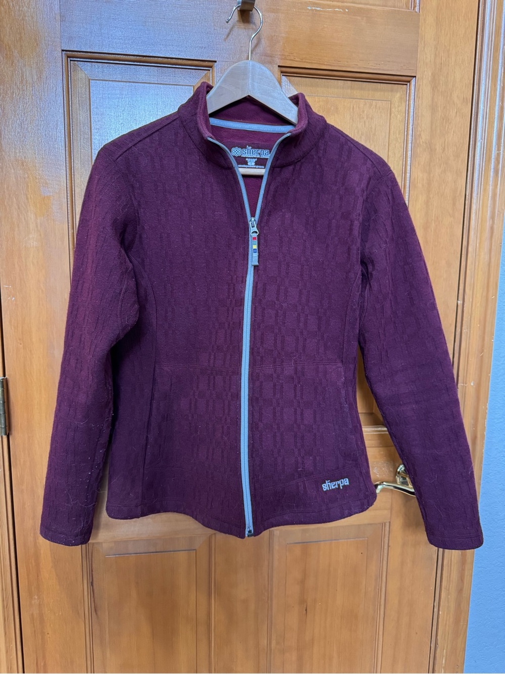 Sherpa Adventure Gear Vintage Women's Maroon Full-Zip Fleece Sweater Jacket S